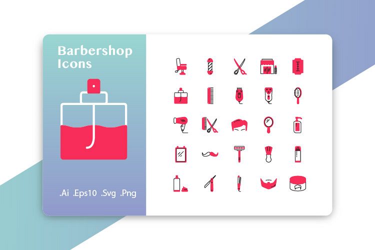 25 Barbershop Icons example image 1
