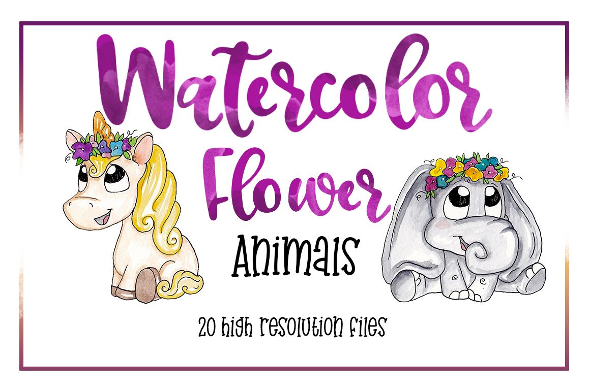 Boho Animal Clipart-Watercolor Clipart-Animal Clipart-Cute-Cartoon-Forest Animals-Watercolor Animal-flowerchild example image 1