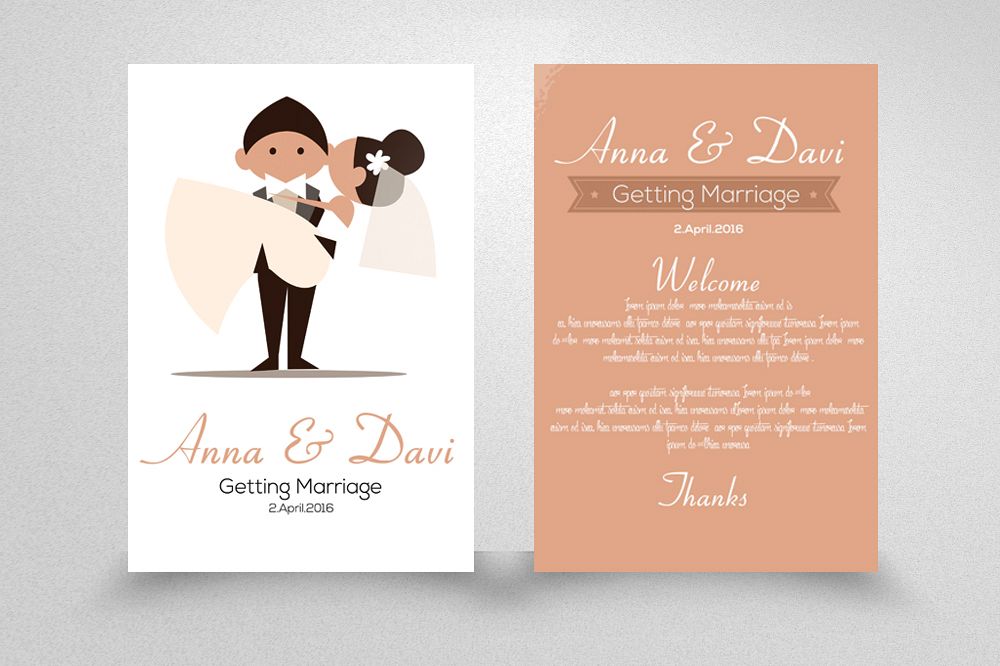 Save the Date Double sided Invitation Cards example image 1