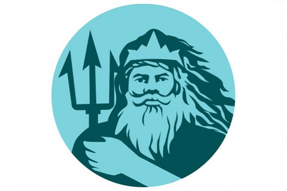 Triton Trident Front Circle Retro example image 1