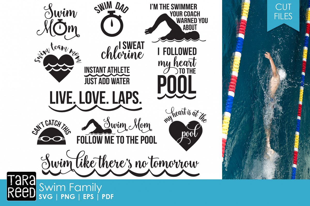 Swim Family - Swimming SVG and Cut Files for Crafters