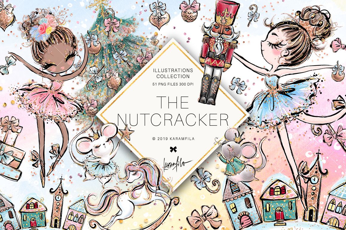 Nutcracker Christmas Clipart (285006) | Illustrations | Design Bundles