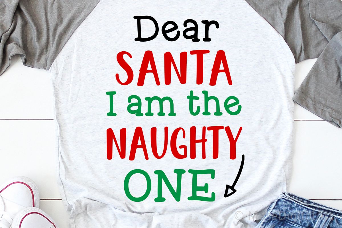 Dear Santa I Am the Naughty One Svg, Kids Christmas Svg example image 1