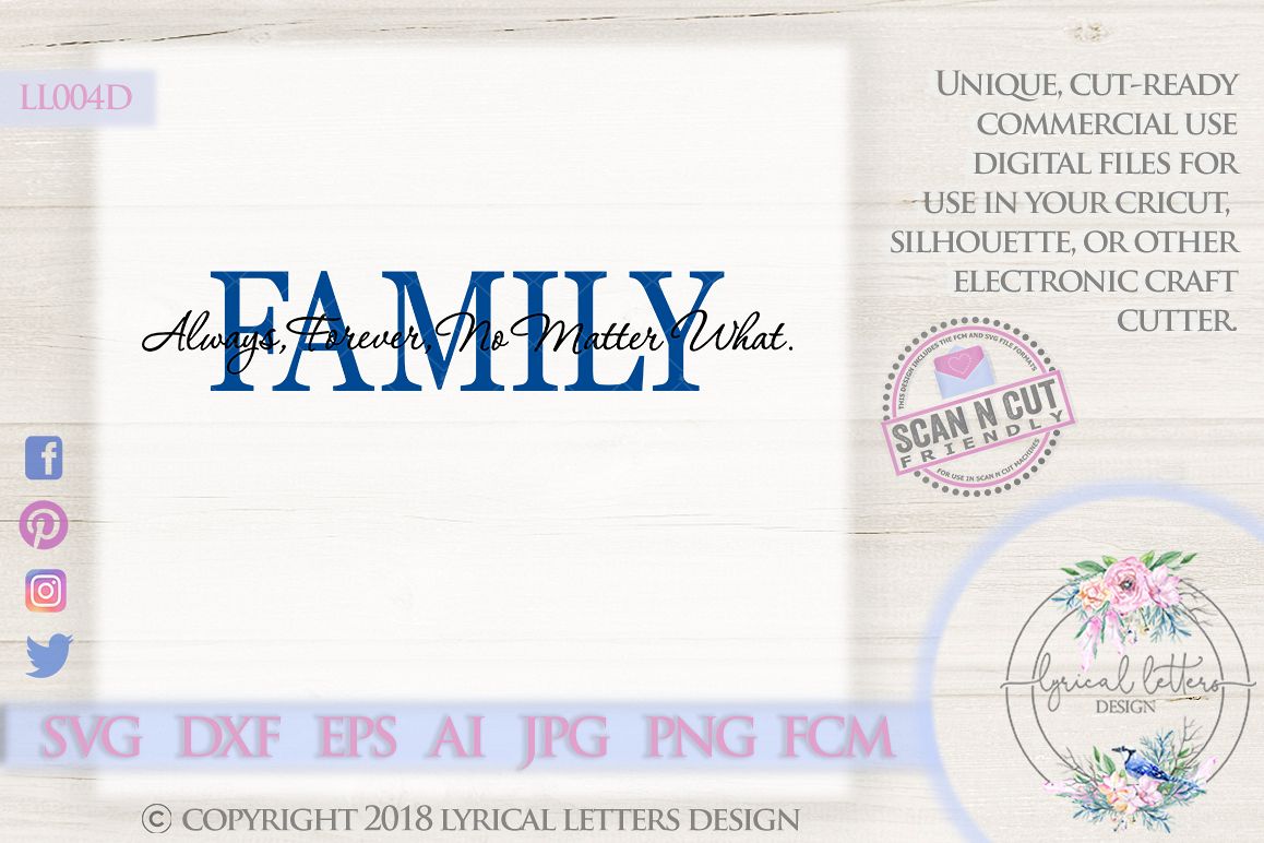 Family Always Forever No Matter What SVG Cut File LL004D example image 1