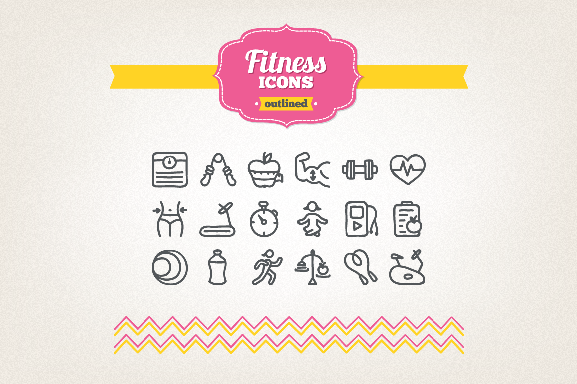 Hand Drawn Fitness Icons example image 1