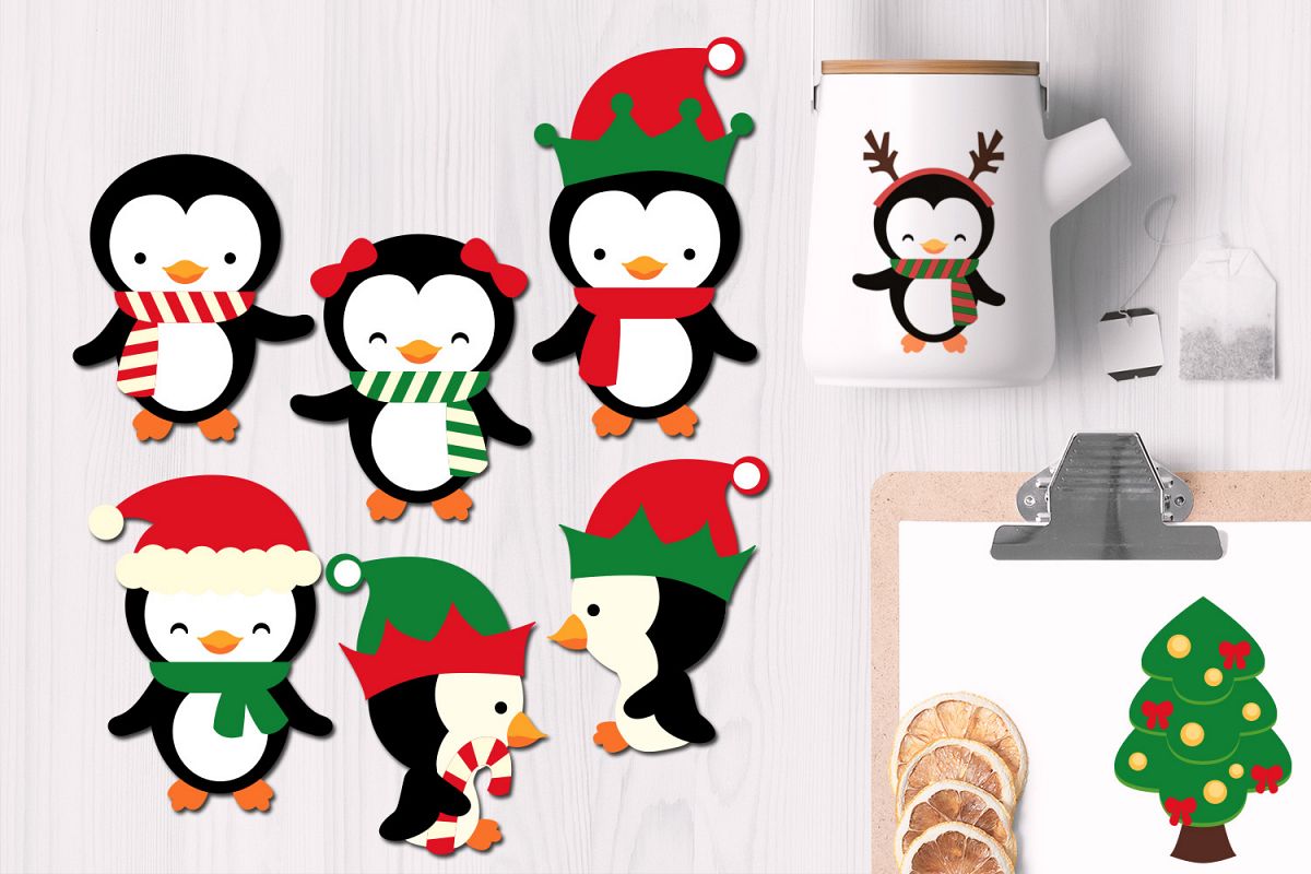 Christmas Penguins Illustrations example image 1