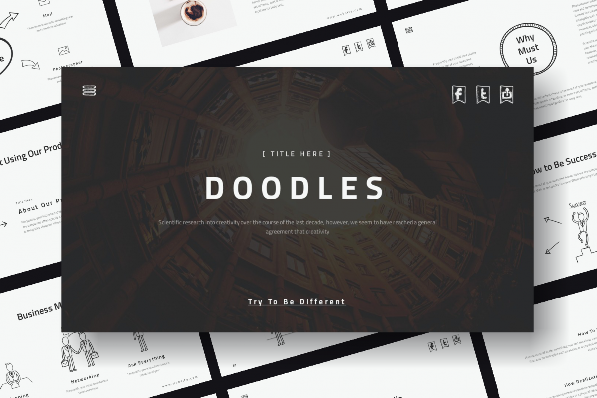 Doodles PowerPoint Template example image 1