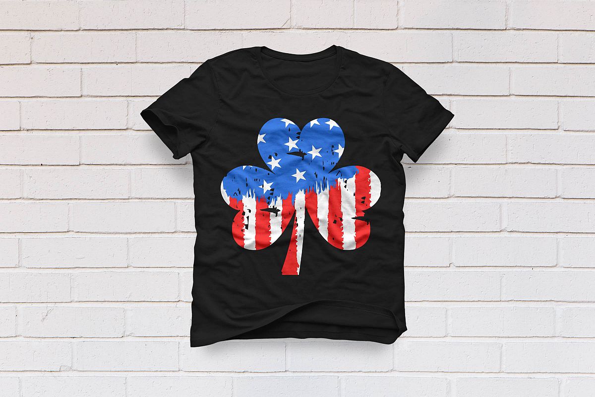 shamrock american flag distressed ombre example image 1