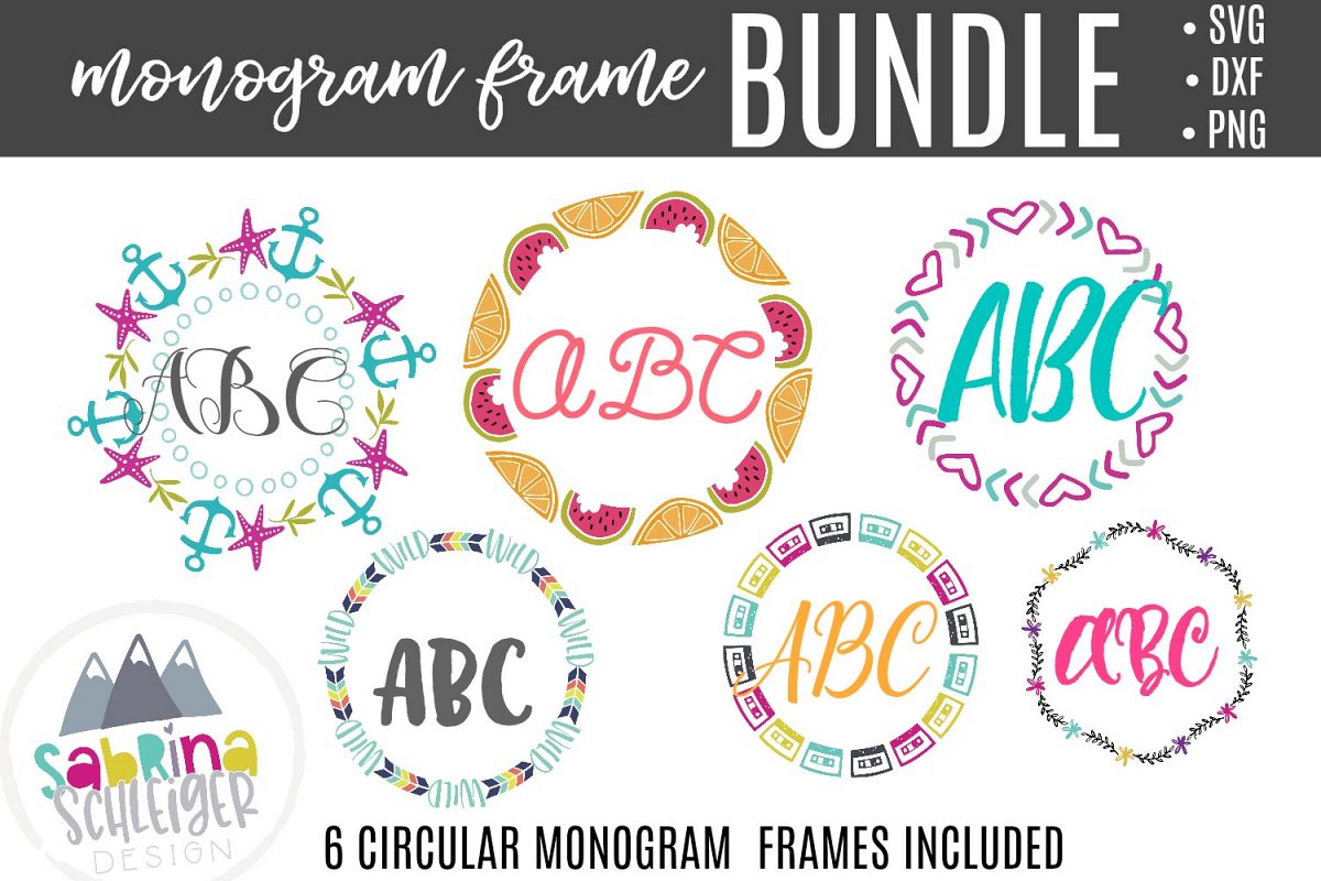 Monogram Frame Bundle - SVG Cutting Files example image 1