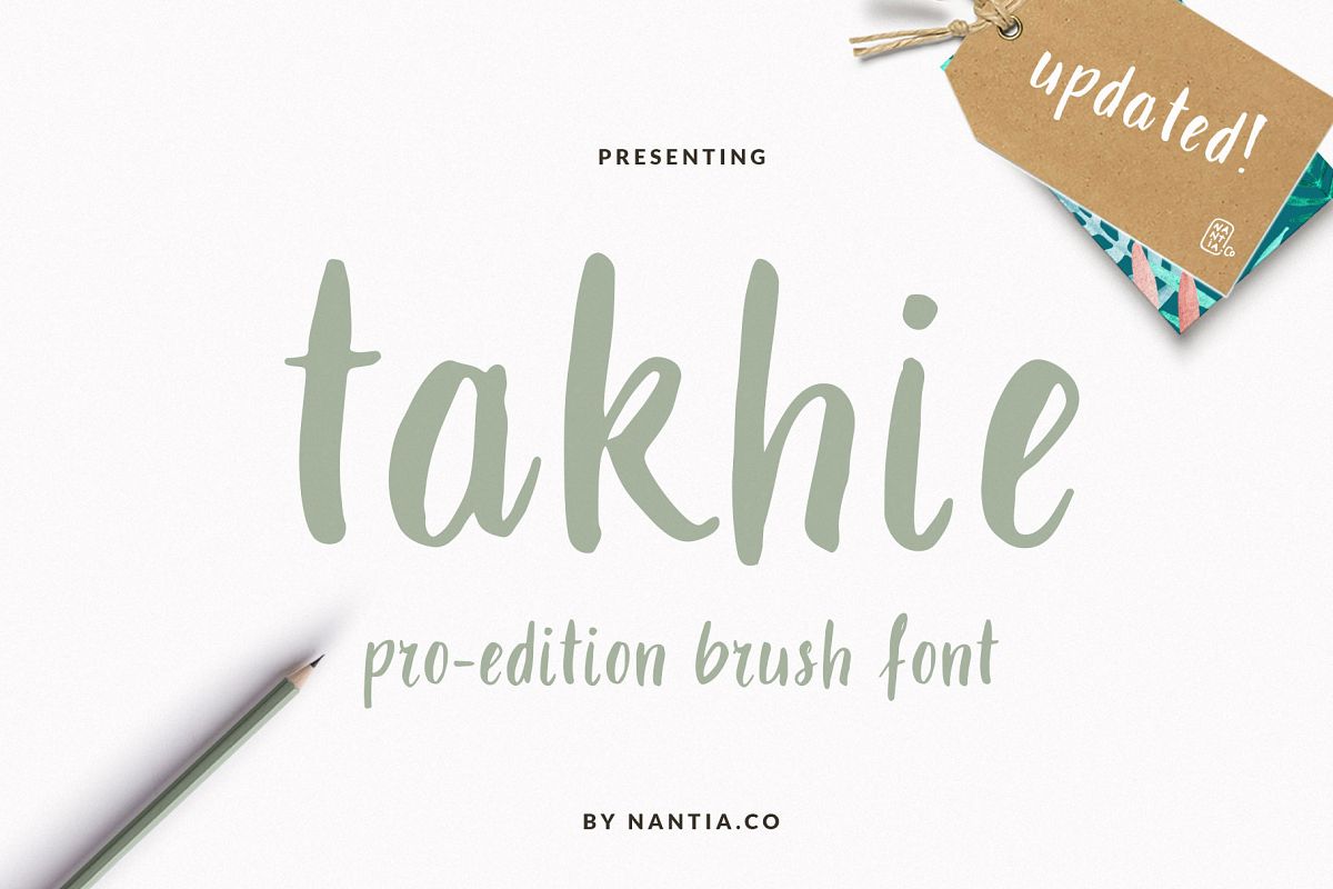 Takhie Pro | Multilingual Brush Font example image 1