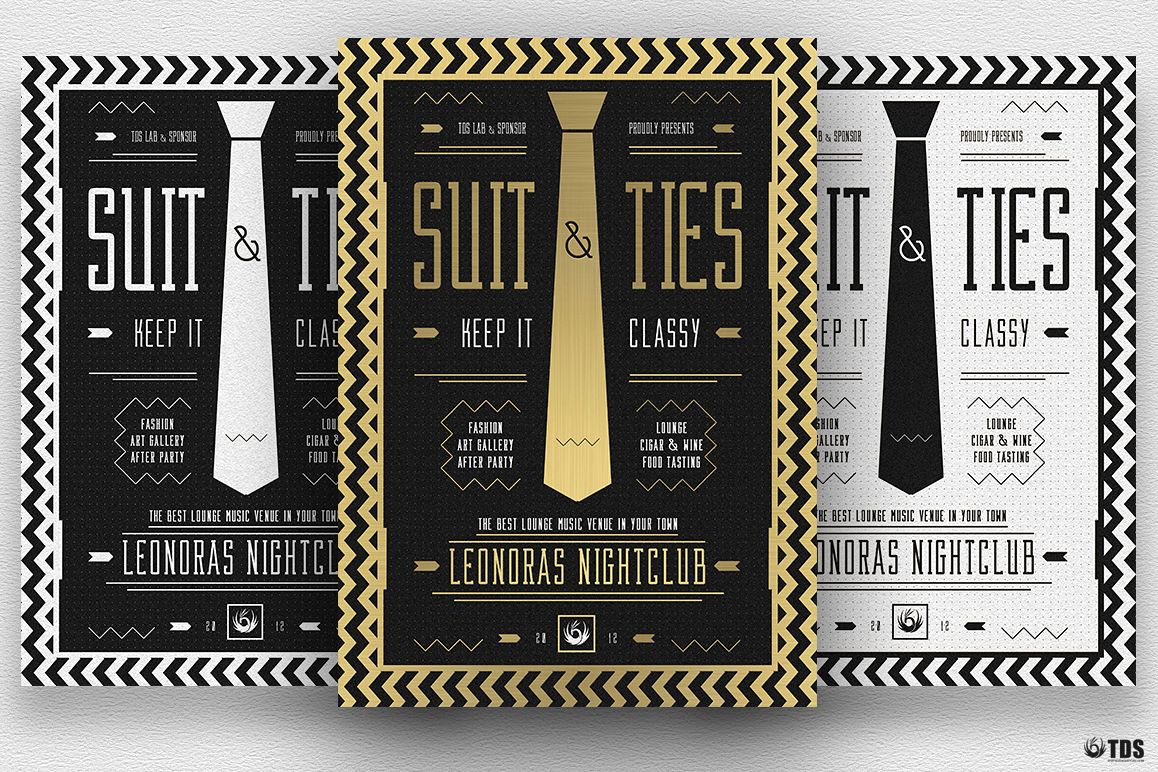 Suit and Tie Flyer Template V3 example image 1
