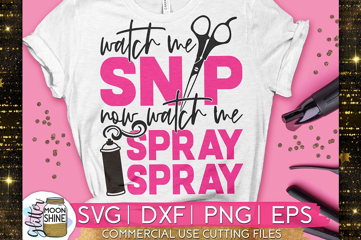 Watch Me Snip SVG DXF PNG EPS Cutting Files example image 1