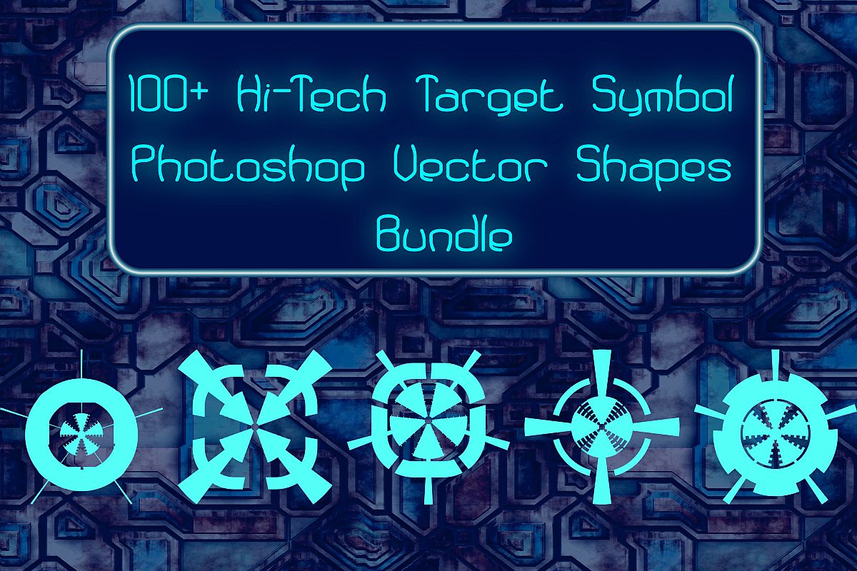 100 Hi-Tech Target and Danger Symbols Vector Photoshop example image 1