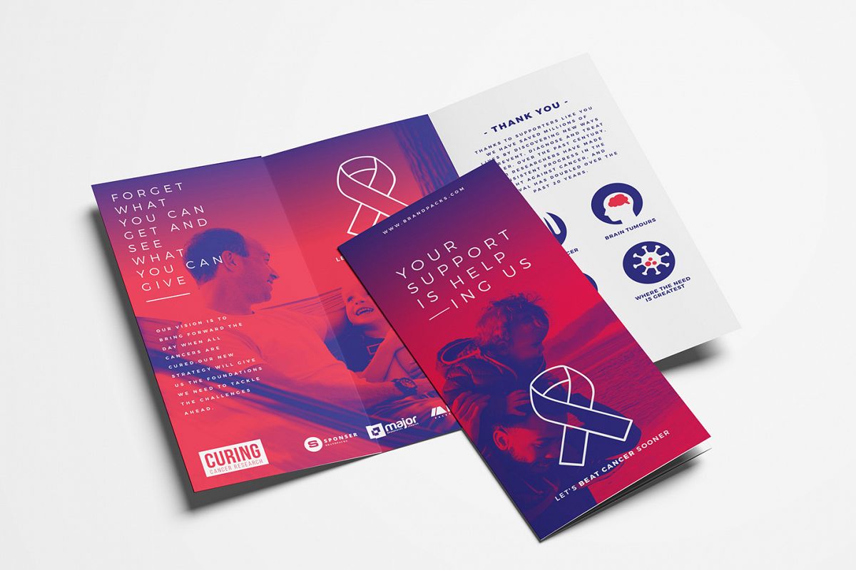 Cancer Charity Tri-Fold Brochure Template example image 1
