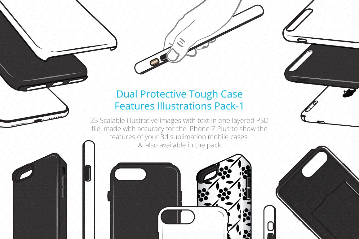 Dual Protective 3D Sublimation Tough Phone Case Feature example image 1