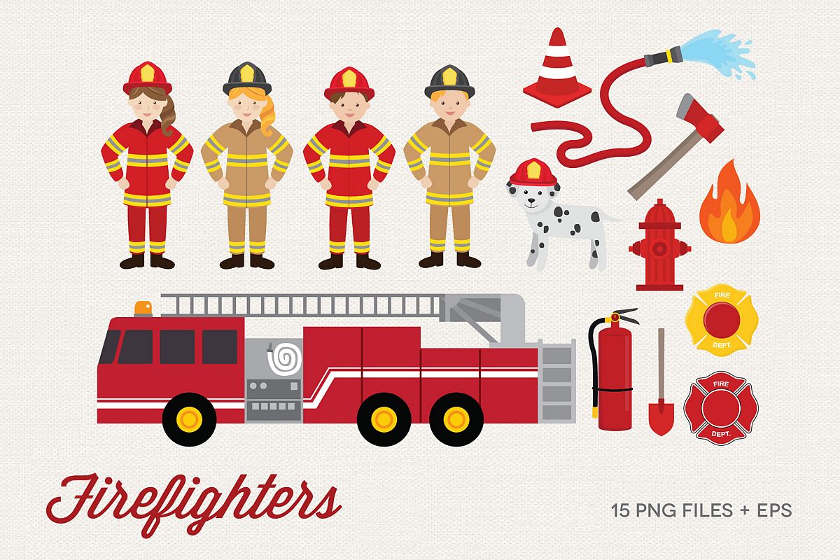 Firefighters Clipart example image 1