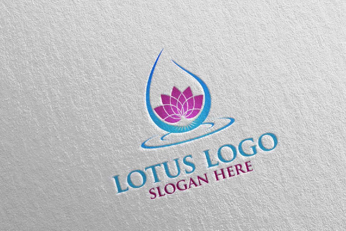 Yoga and Spa Lotus Flower logo 13 example image 1