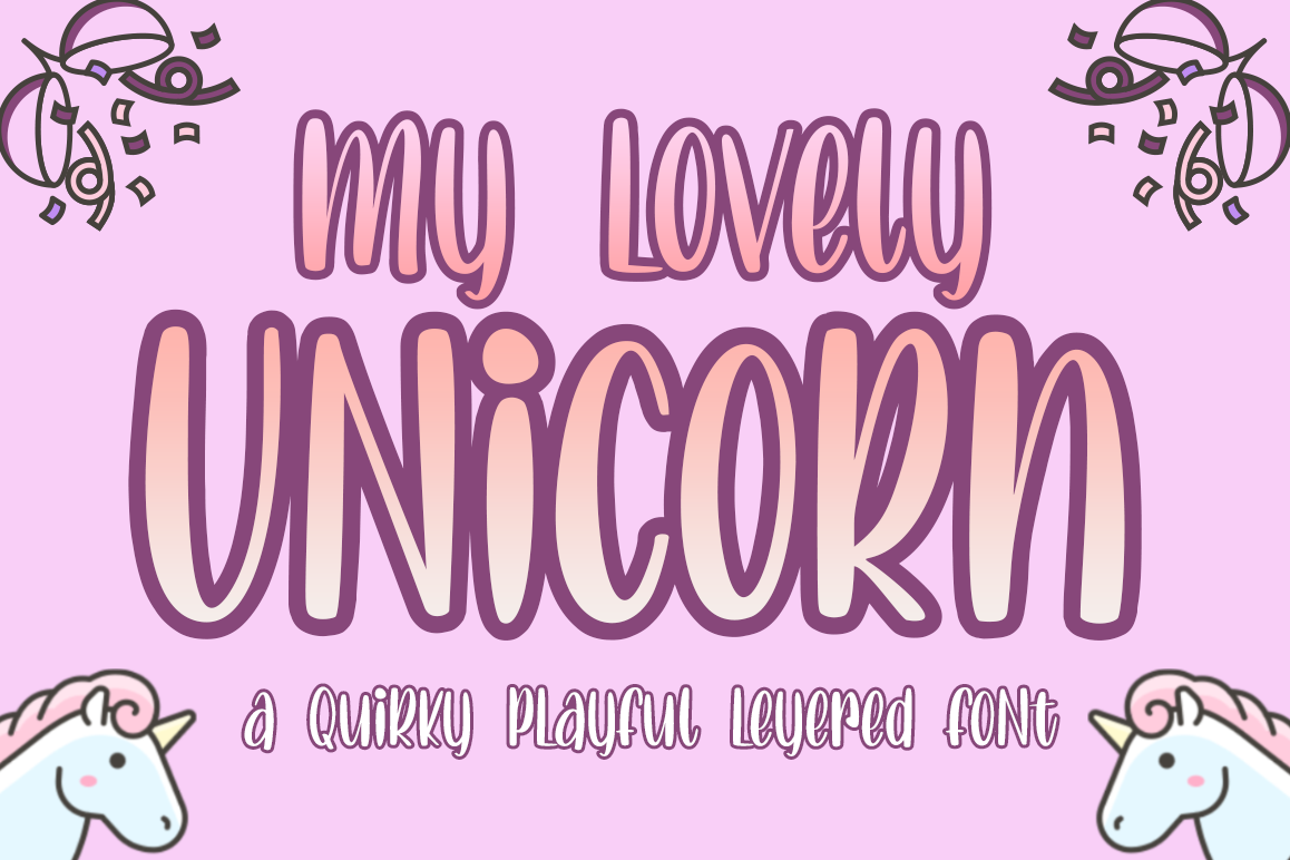 Lovely Unicorn the Quirky Playful Font example image 1
