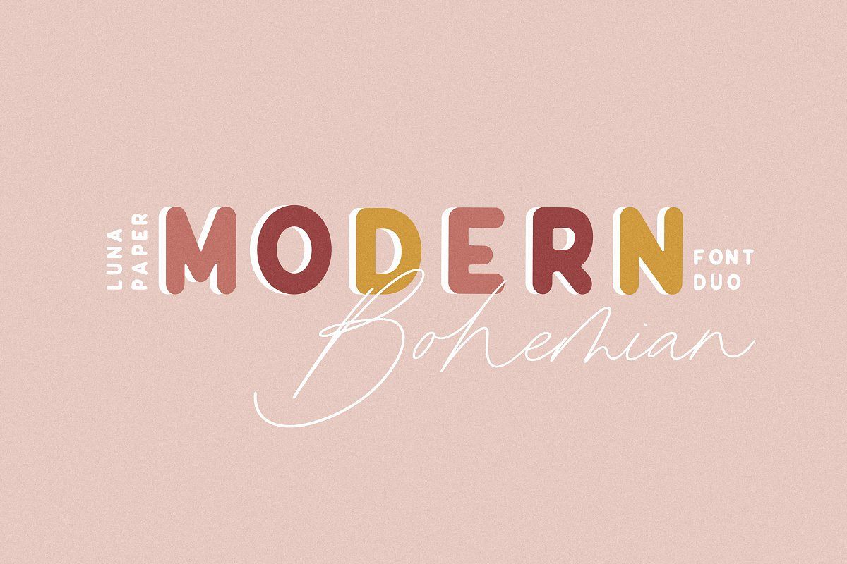 Modern Bohemian Font Duo example image 1
