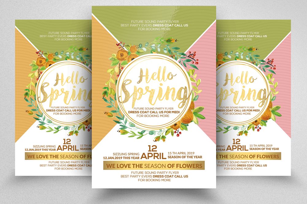 Hello Spring Arrival Flyer Template example image 1