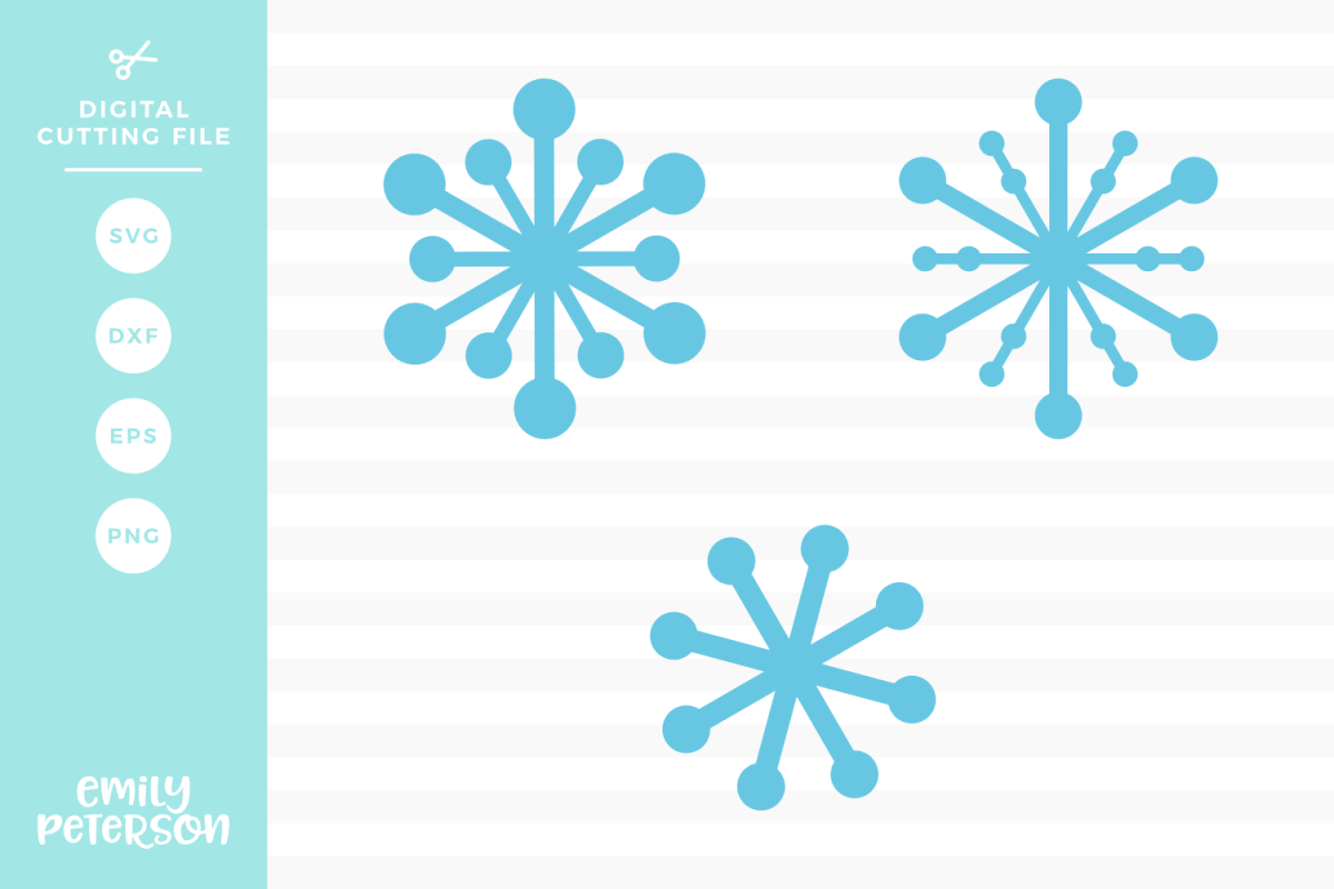 Snowflakes V3 SVG DXF EPS PNG example image 1