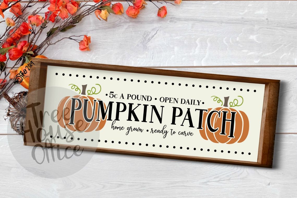Pumpkin Patch Fall Autumn Farmhouse Sign SVG PNG JPEG DXF example image 1