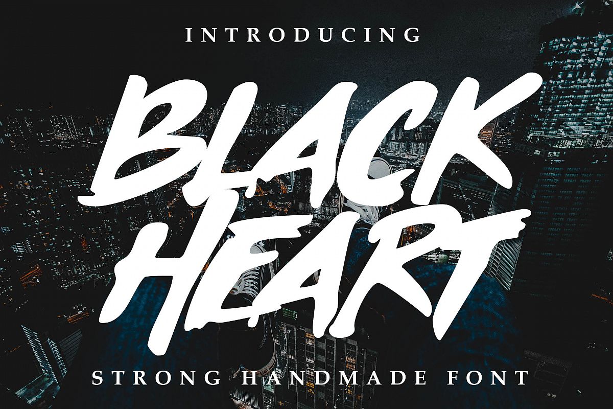 Black Heart Font example image 1