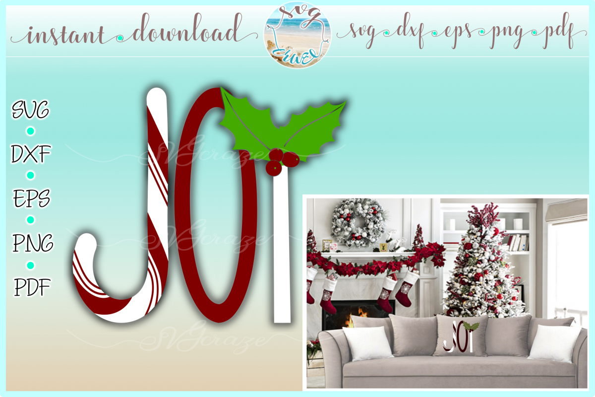 Download JOY with Holly SVG Dxf Eps Png PDF files for Cricut ...