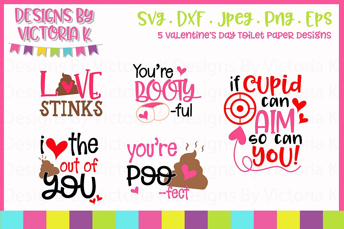 Valentine's Day Toilet Paper SVG Cut Files example image 1