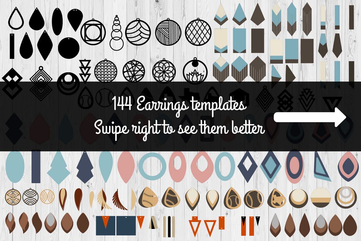 Earrings Templates Humble Bundle | SVG Cut Files | example image 1