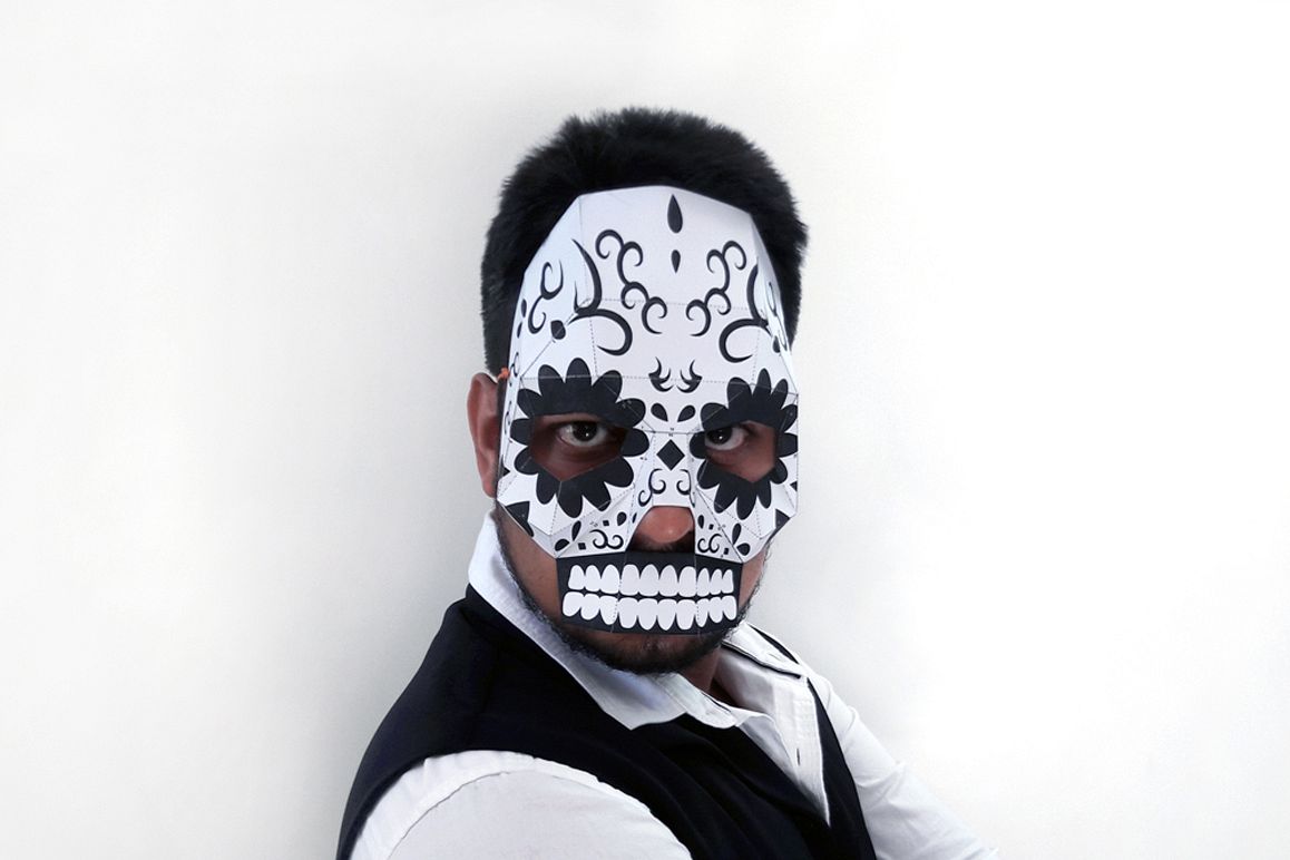 DIY Sugar Skull - 3d papercraft example image 1