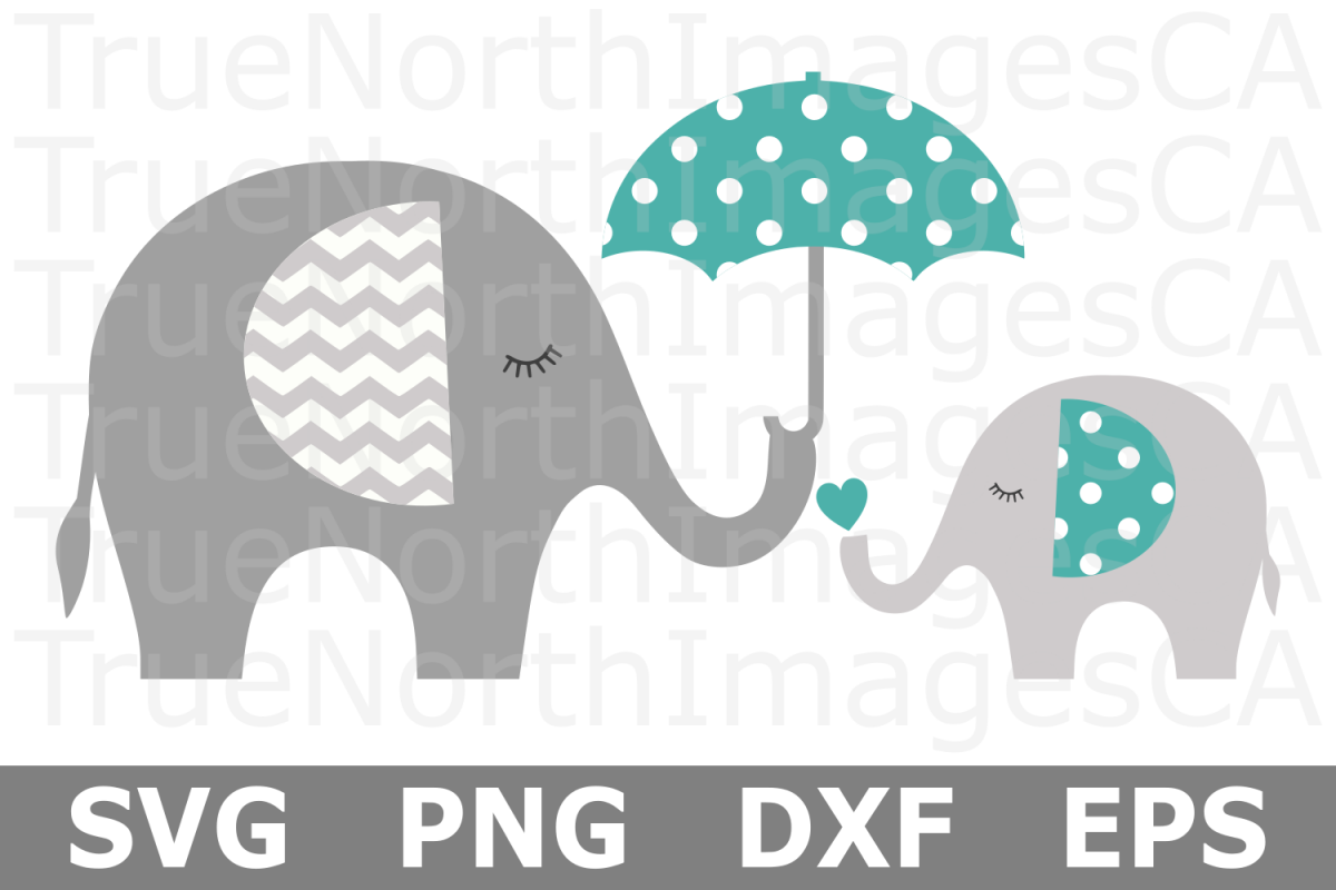 Mom and Baby Elephant - An Animal SVG Cut File