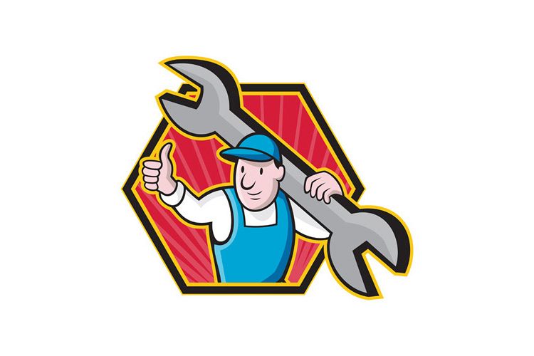 Mechanic With Spanner Thumbs Up example image 1