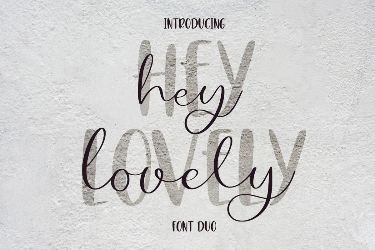 Hey Lovely. Font Duo example image 1