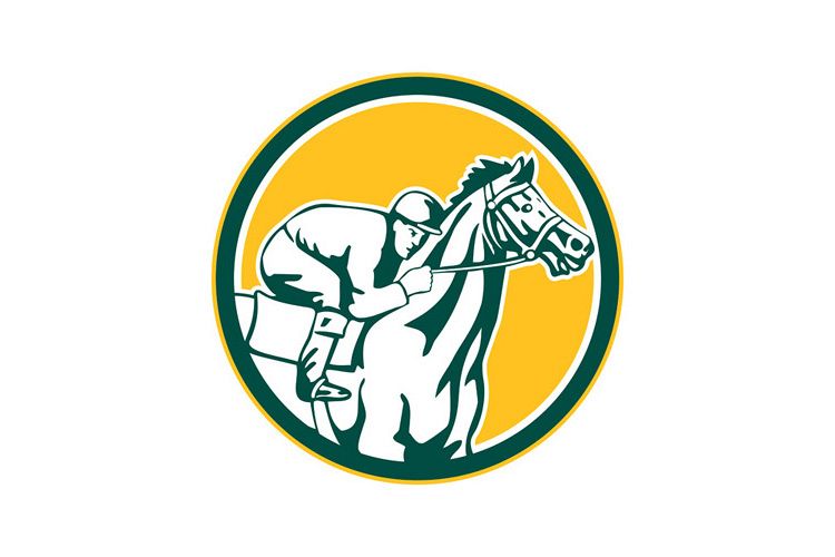 Jockey Horse Racing Circle Retro example image 1