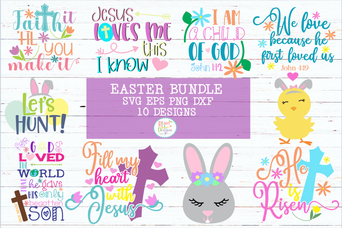 EASTER SVG BUNDLE Cutting Files example image 1