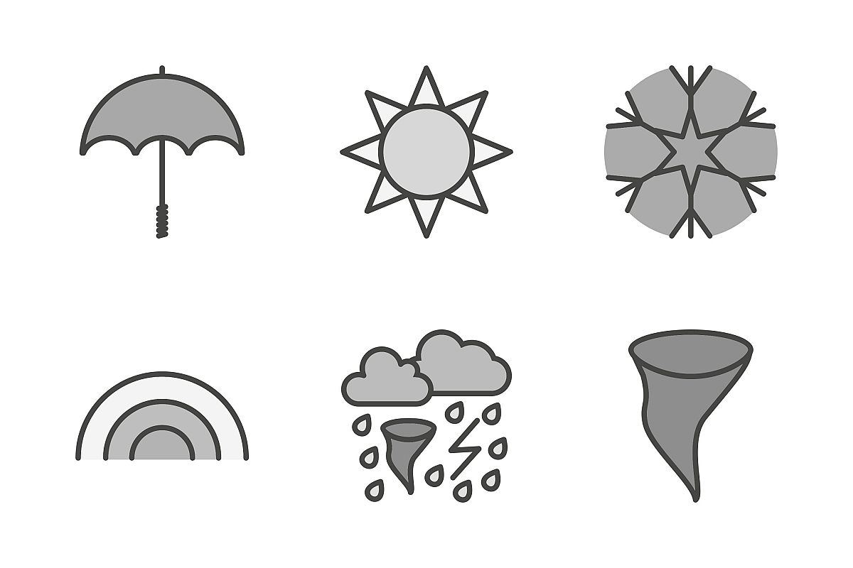 Set Of Weather And Season Icons example image 1