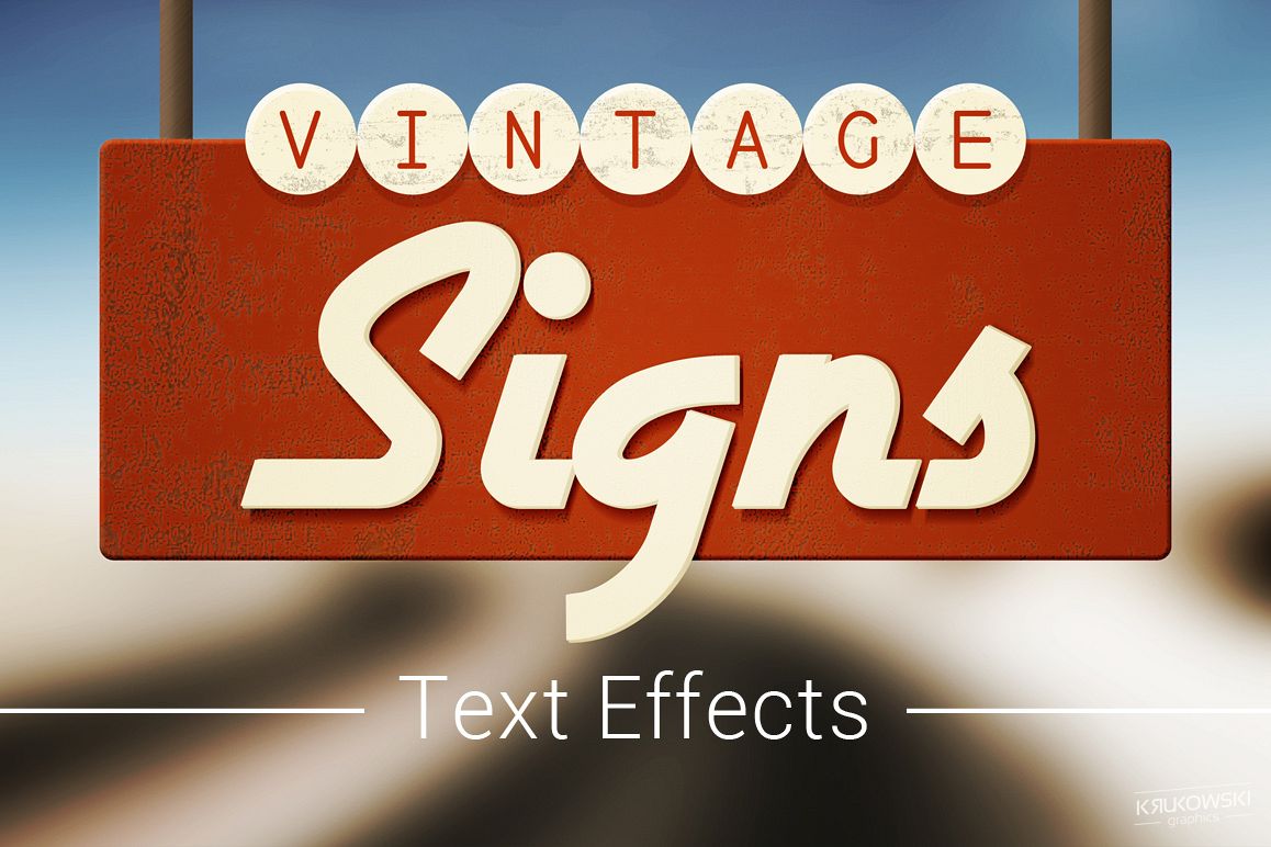 Vintage Sign Text Effects Mockup example image 1