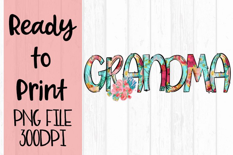 Bright Floral Grandma Ready to Print example image 1