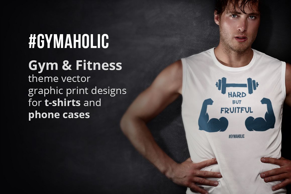 Gymaholic- Gym & Fitness Inspirational Print Designs Pack example image 1