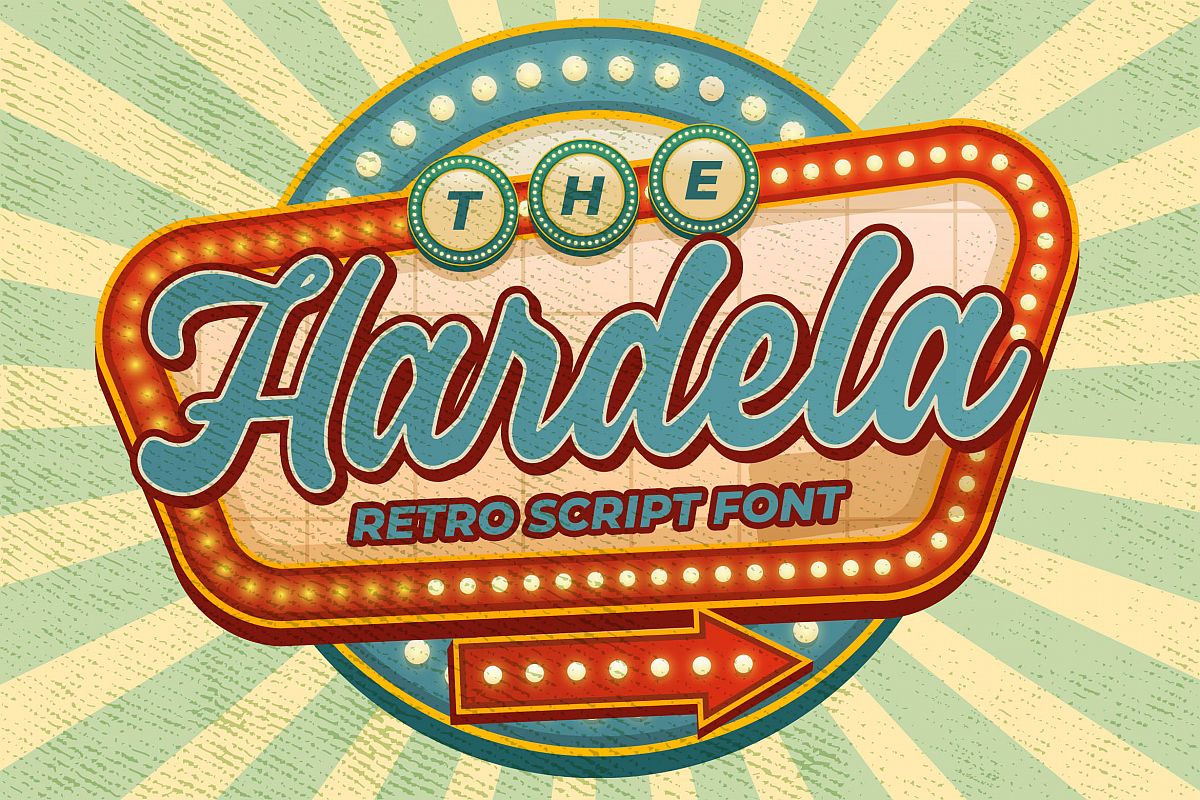 Hardela - Retro Script Font example image 1
