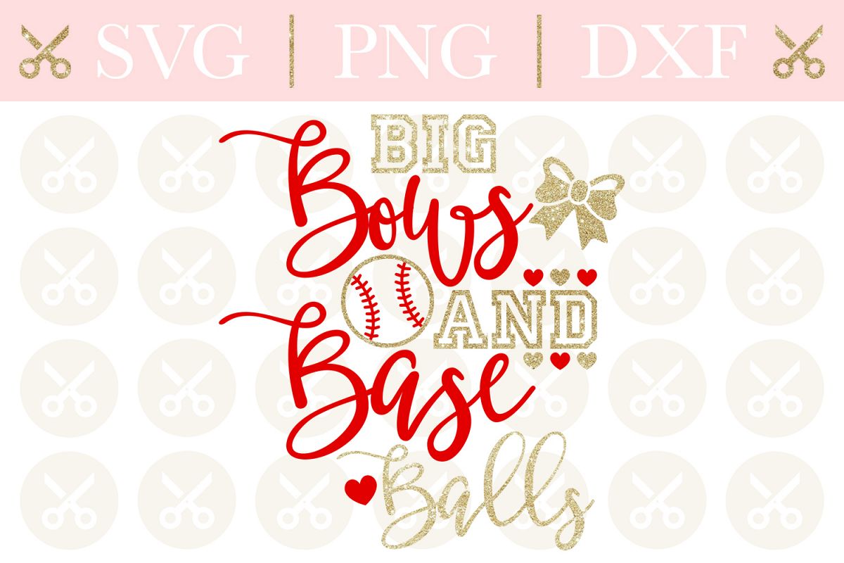 Baseball Svg Big Bows And Baseballs Svg Baseball Sister Svg example image 1