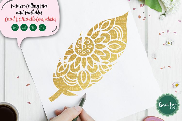 Feather Mandala SVG, Feather Svg, Boho Svg, Feather Cut File example image 1
