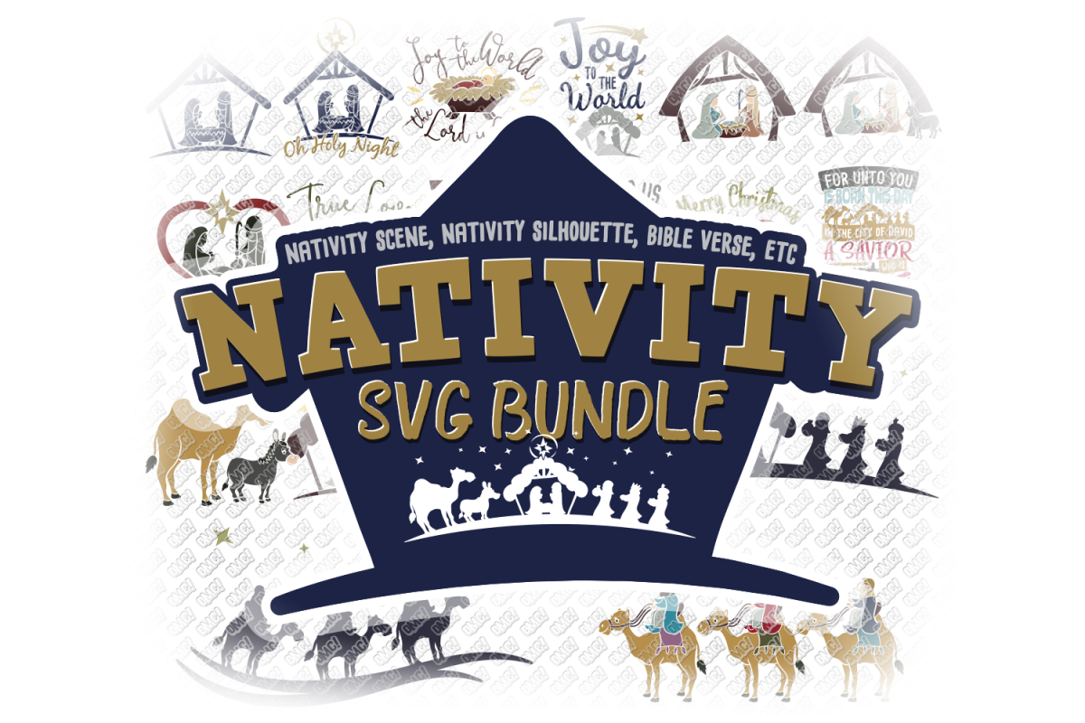 Nativity SVG Christmas Bundle in SVG, DXF, PNG, EPS, JPEG example image 1