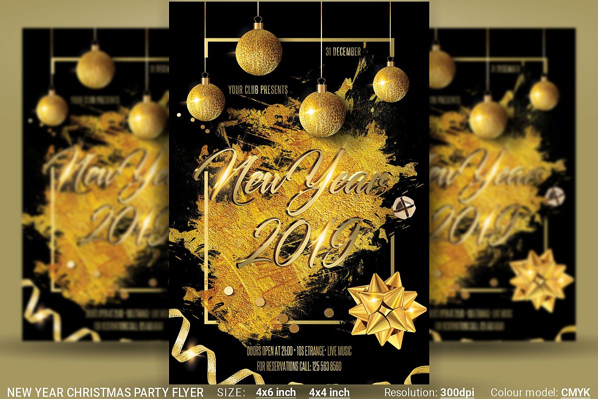 New Year Christmas Party Flyer example image 1