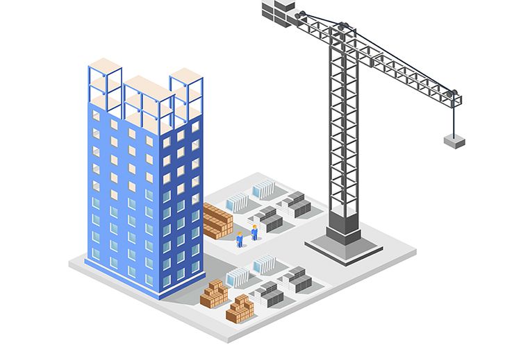 Big city skyscrapers under construction example image 1