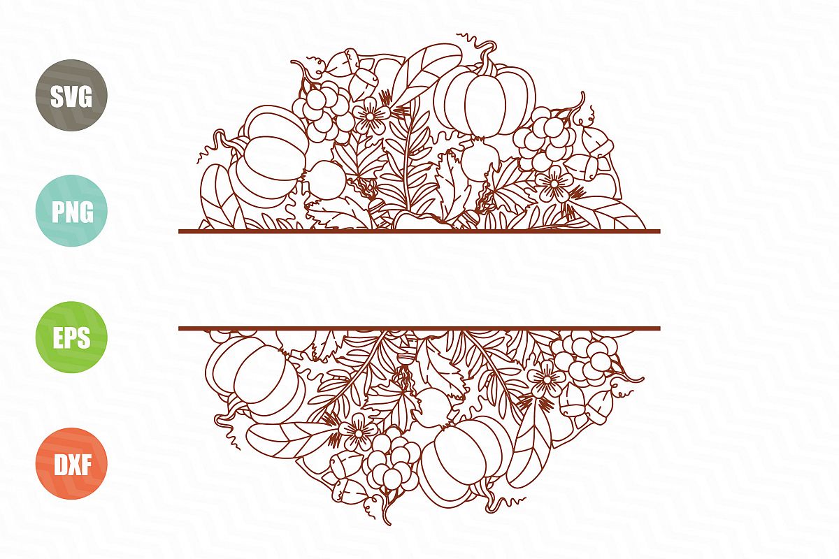 Fall Mandala Monogram SVG example image 1