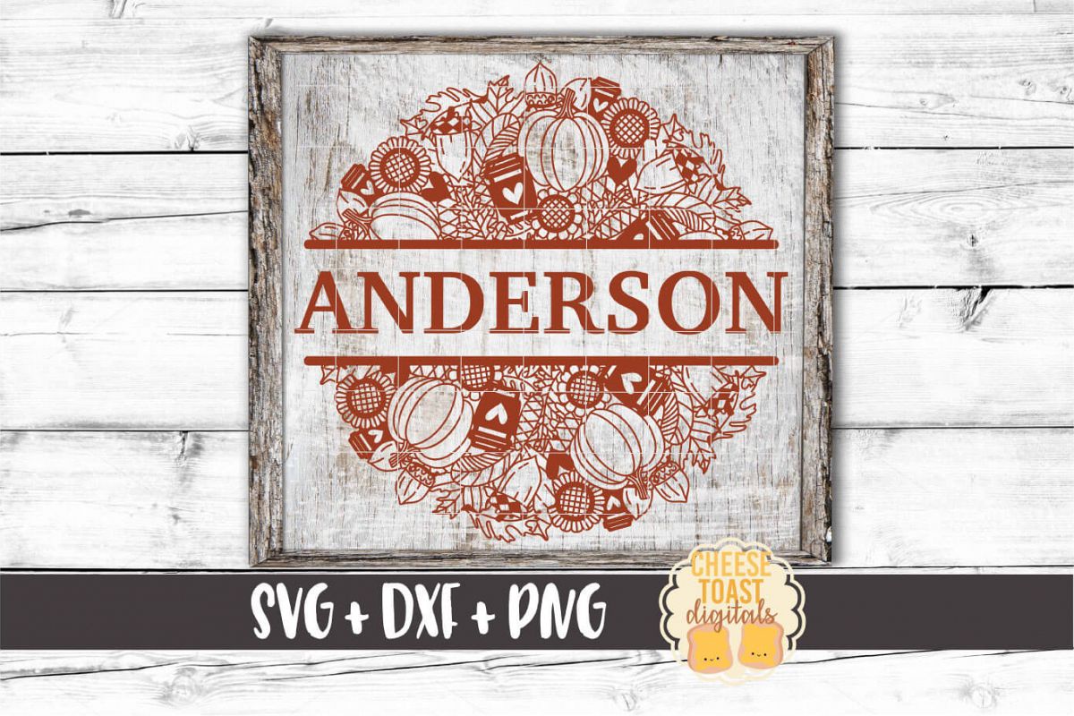 Pumpkin Spice Mandala - Fall Split Mandala SVG PNG DXF Files example image 1
