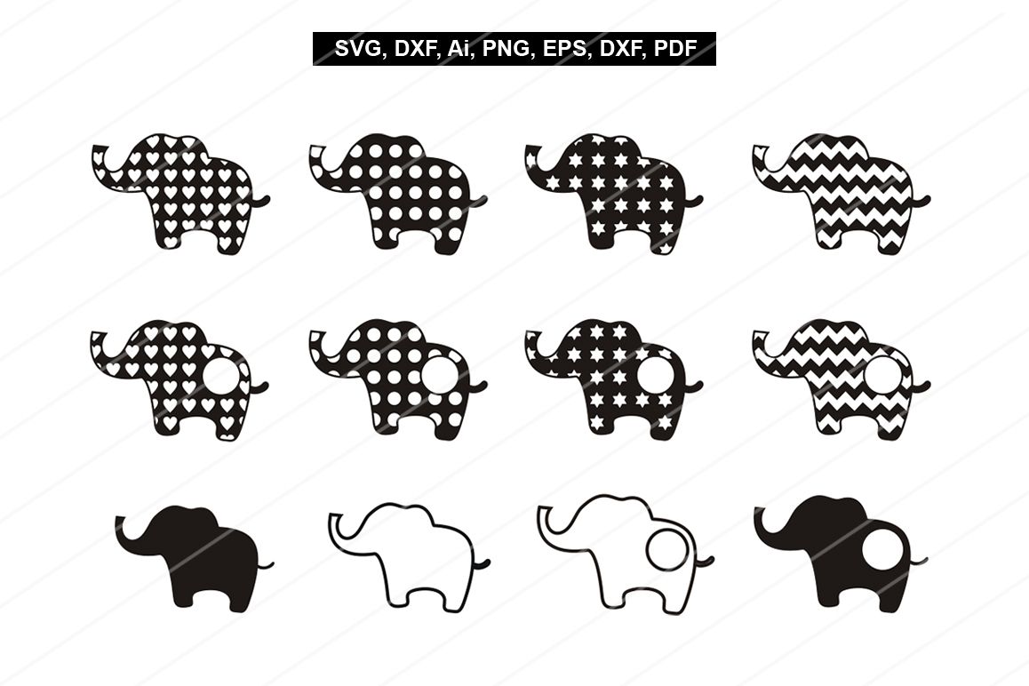Elephant svg files,Baby elephant print,Svg,Dxf,eps,Png,Pdf
