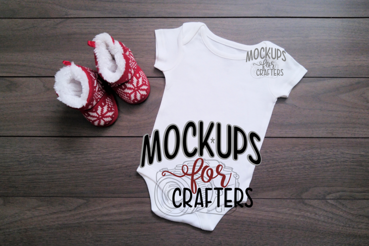 MOCK-UP - White one-piece baby bodysuit example image 1